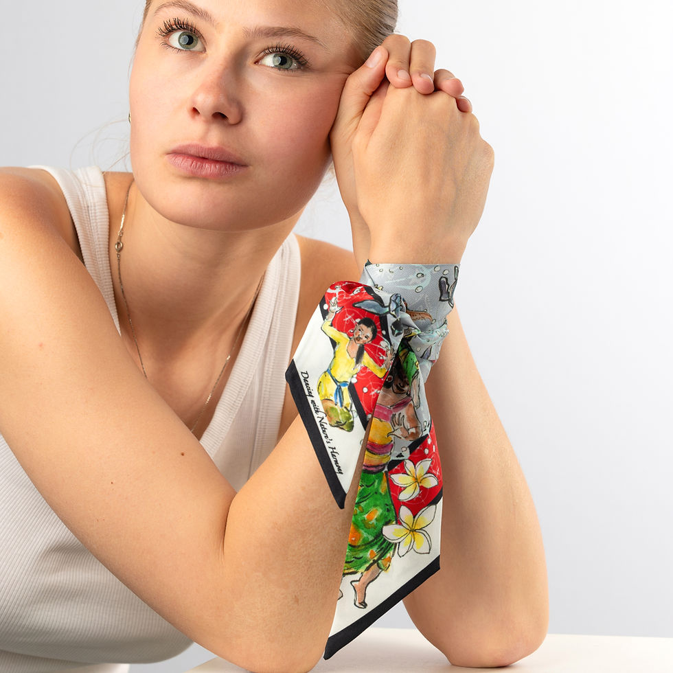 Carré de soie Roseline d'Oreye