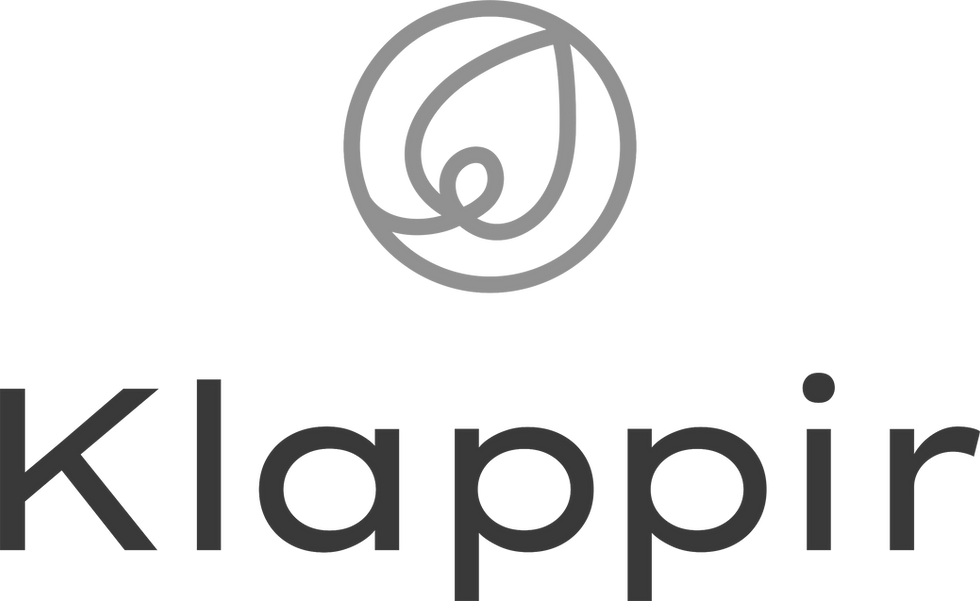 Klappir - logo - gray scale
