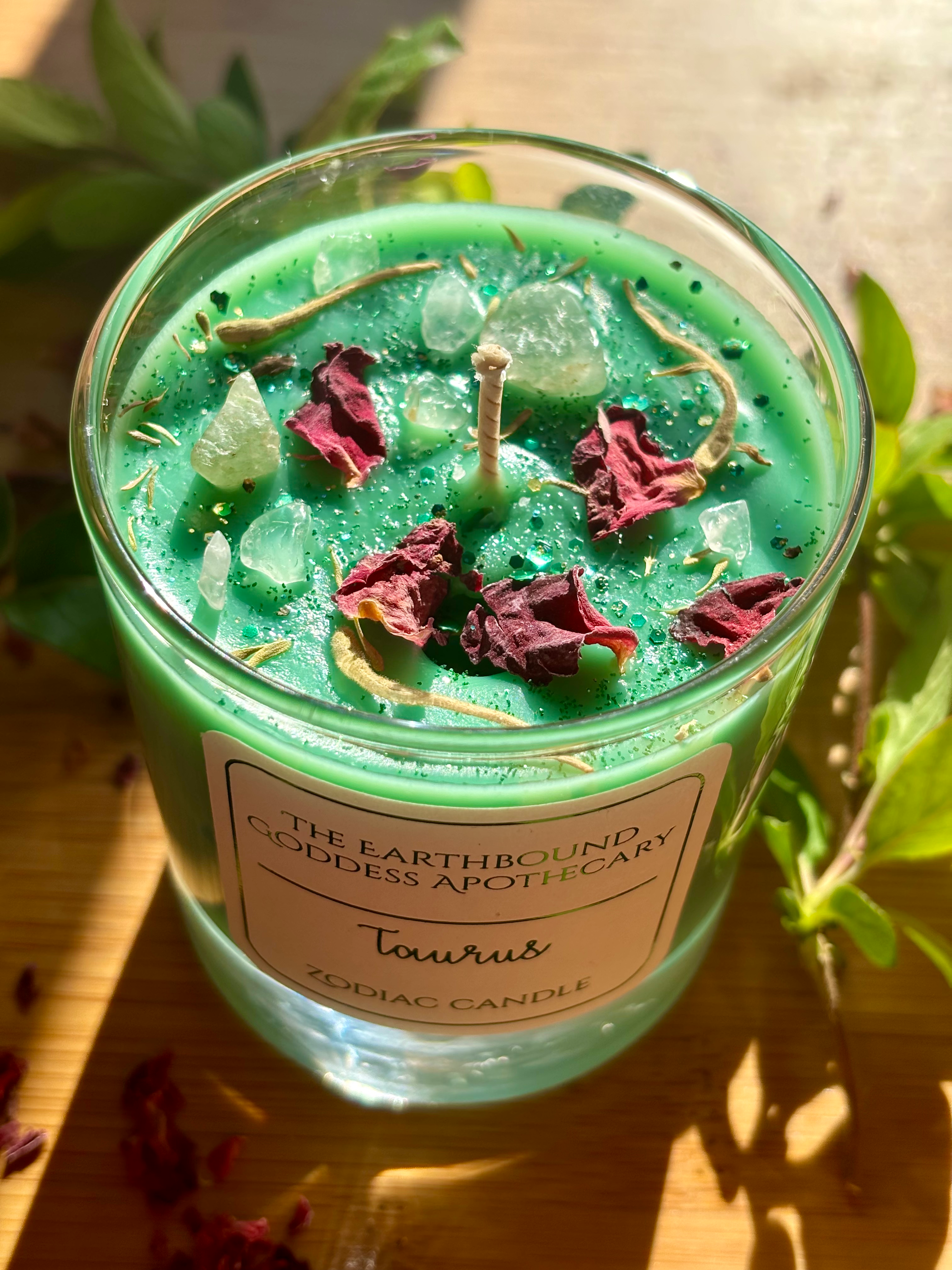 Taurus zodiac candle