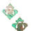 Miniature : Boucles d'oreilles en wax vert, rose, blanc marron dorure style pointilliste