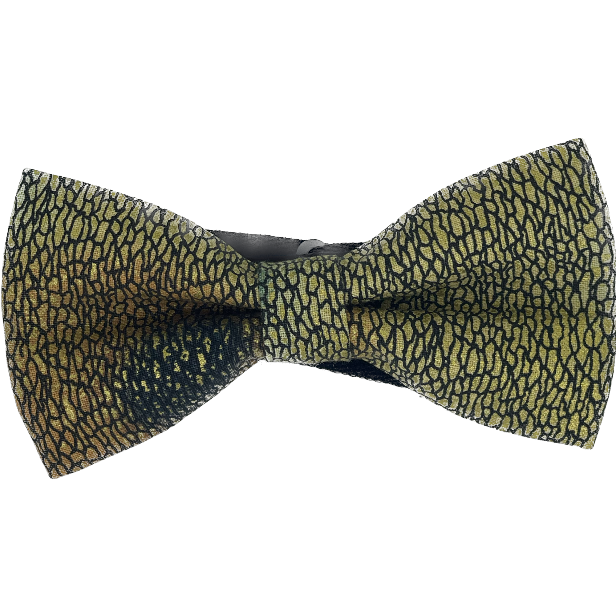 Noeud papillon beige vert noir et doré