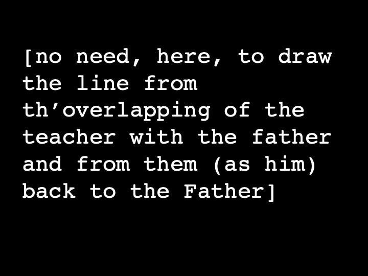 no need, here, to draw the line from h'overlapping of the teacher with the father and from them (as him) back to the Father