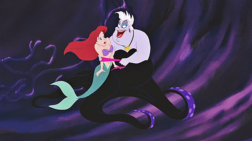 Dark goth Ursula kidnapping femme Ariel