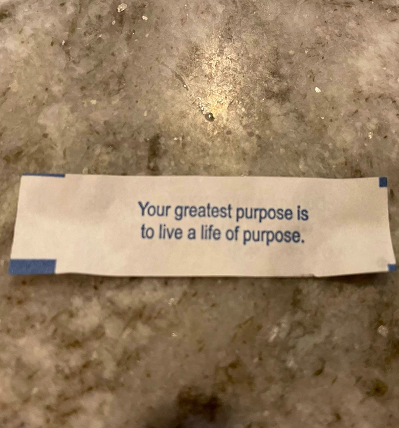 The greatest purpose is to live a life of purpose.