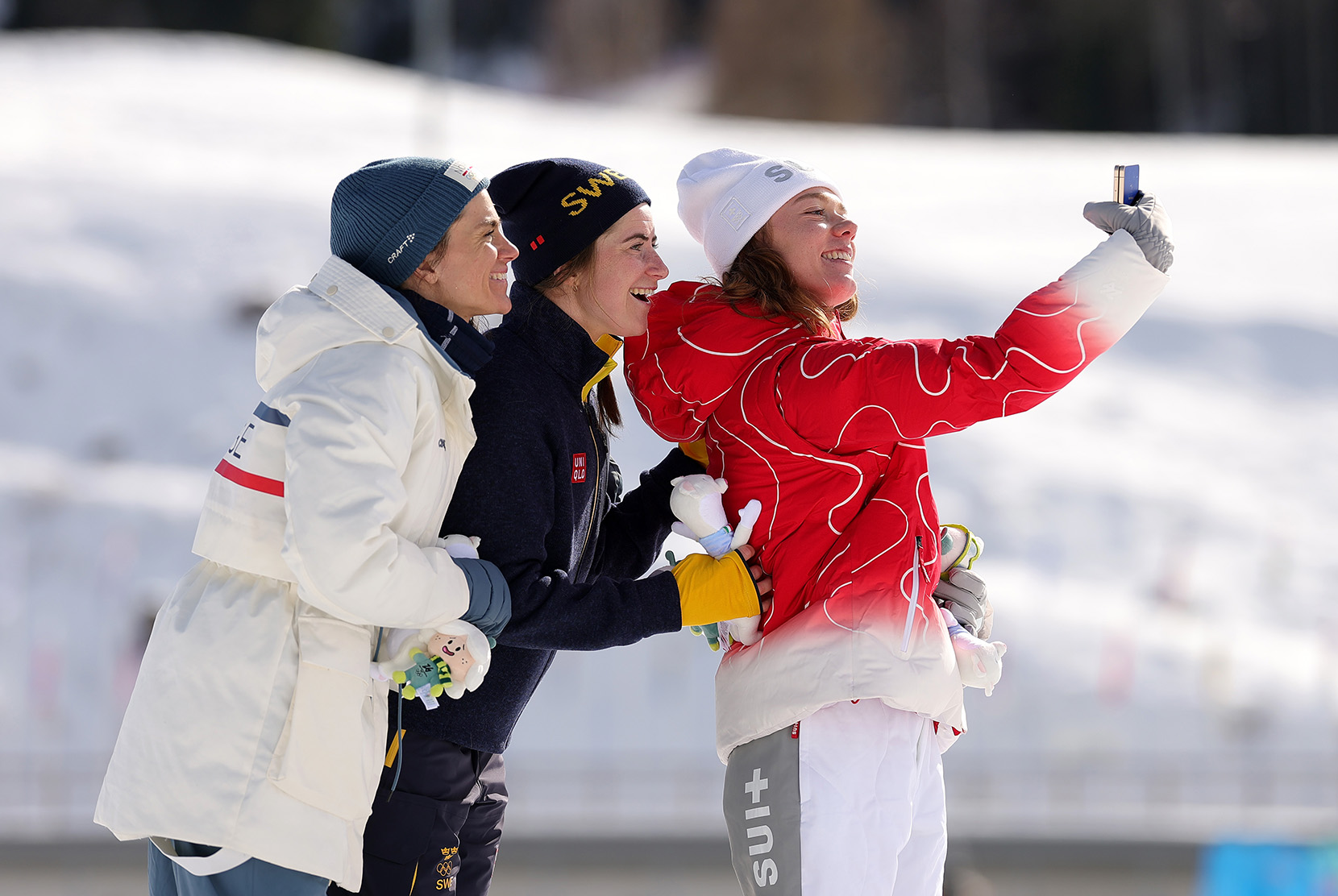Nadja Kälin auf dem olympischen Podium