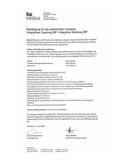 Integratives Coaching IBP - Integrative Beratung IBP