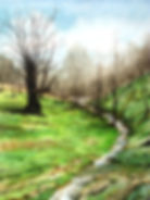 Nacimiento del Guadyerbas (acuarela)