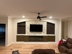 Painted and acoustic paneling installed