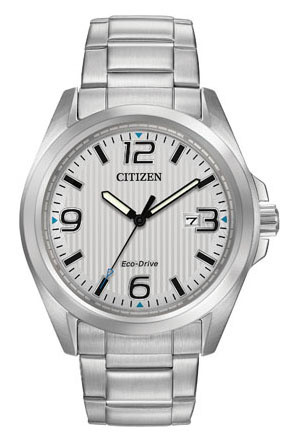 Citizen Eco-Drive® Watch with Silver Dial AW1430-86A | maplejeweller