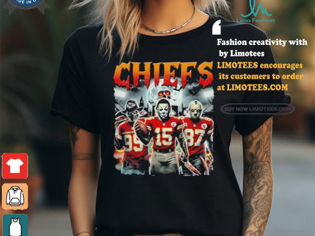 Official Kansas City Chiefs Halloween Horror Movie Patrick Mahomes Travis Kelce And Khalen Saunders Shirt