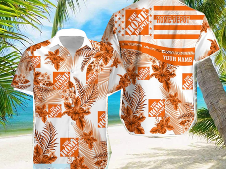 Personalized Name Home Depot Floral 3D Hawaiian Shirt Men Women Gift