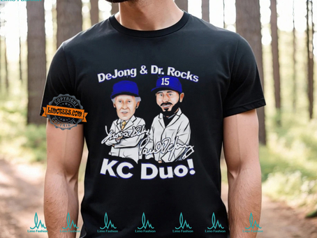Paul DeJong and Dr. Rocks Kansas City Cartoon Signatures shirt