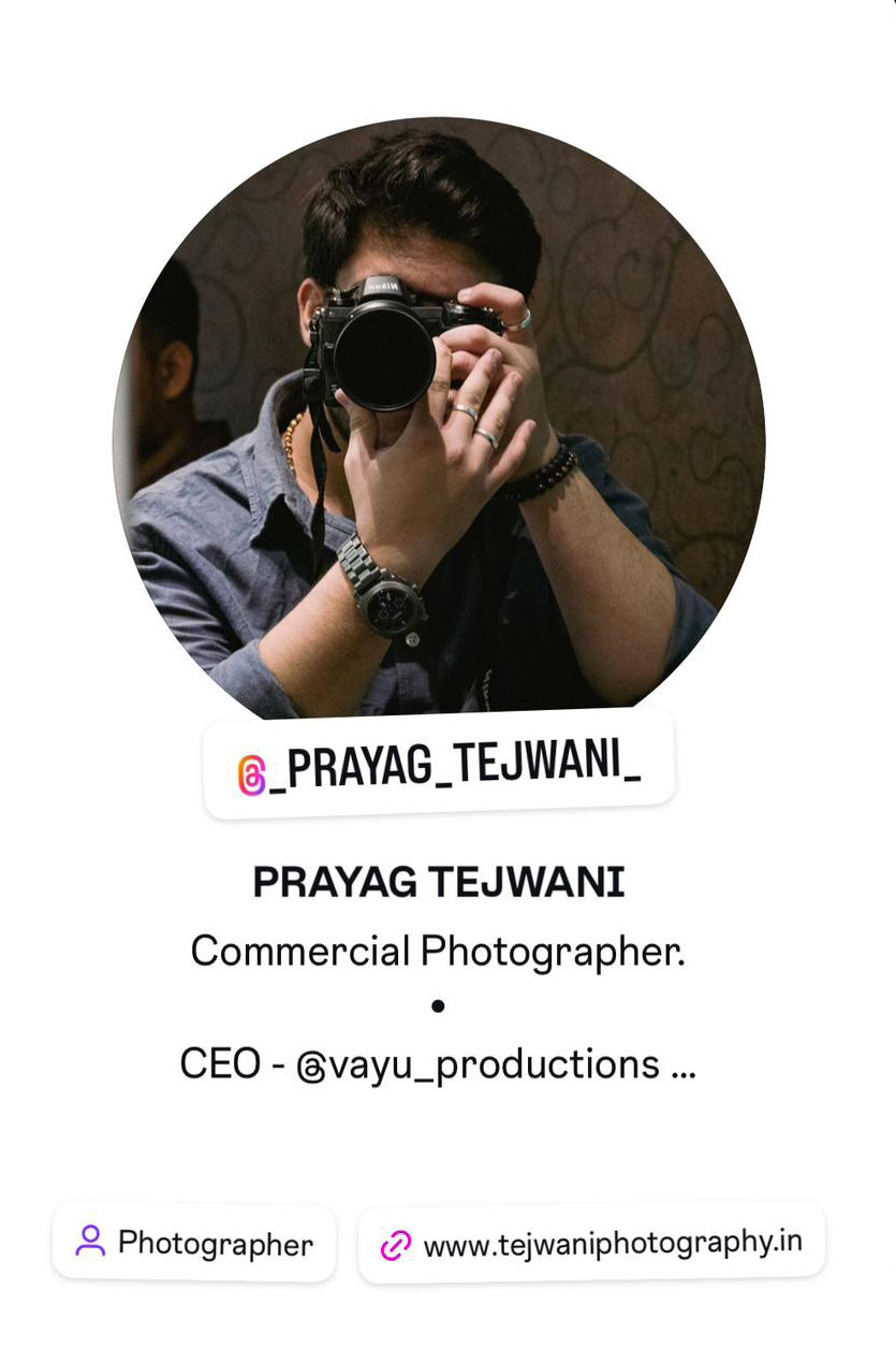 Instagram handle - Fashion Photographer / Commercial Photographer