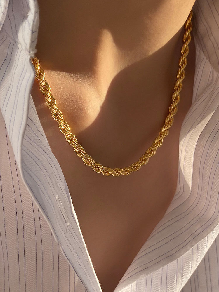 Thumbnail: Golden Twist Chain Necklace