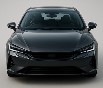 A sleek, futuristic right-hand drive modern car with a strong focus on the windscreen. The