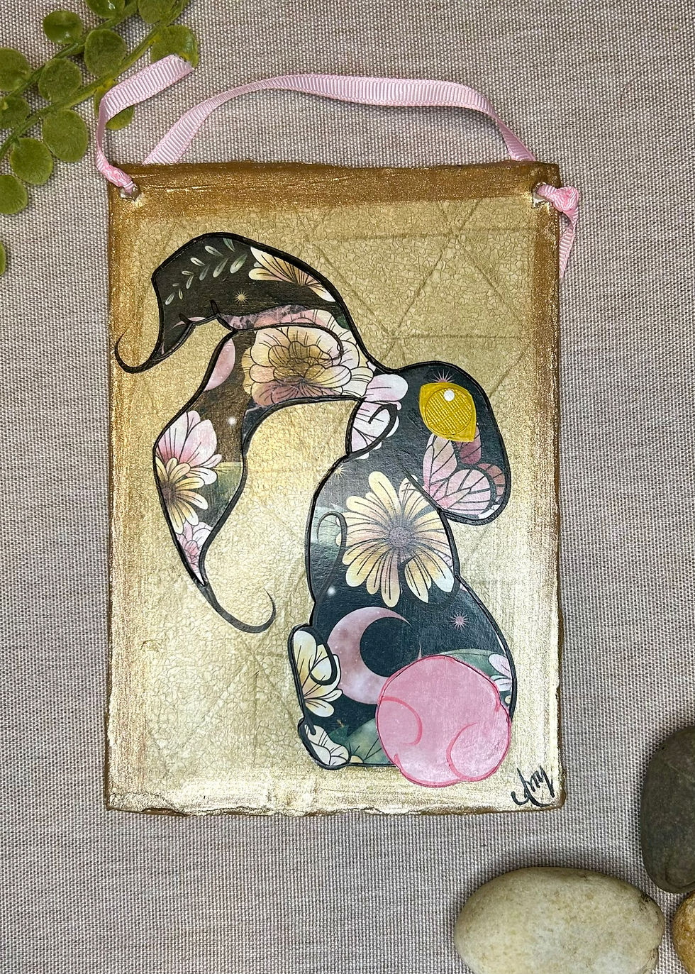 5" X 7" Mixed Media Bunny