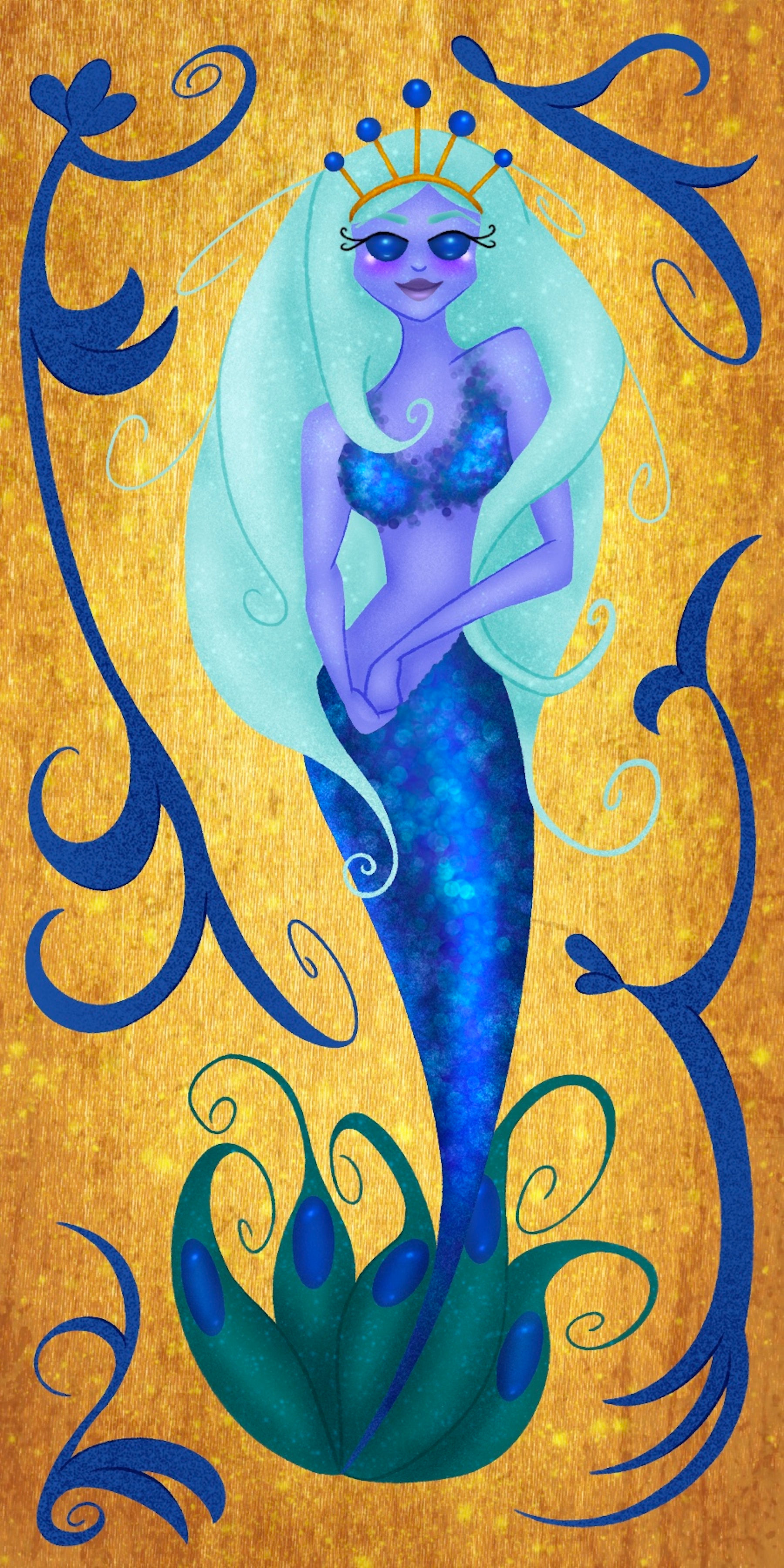 6" X 12" Sapphire Mermaid