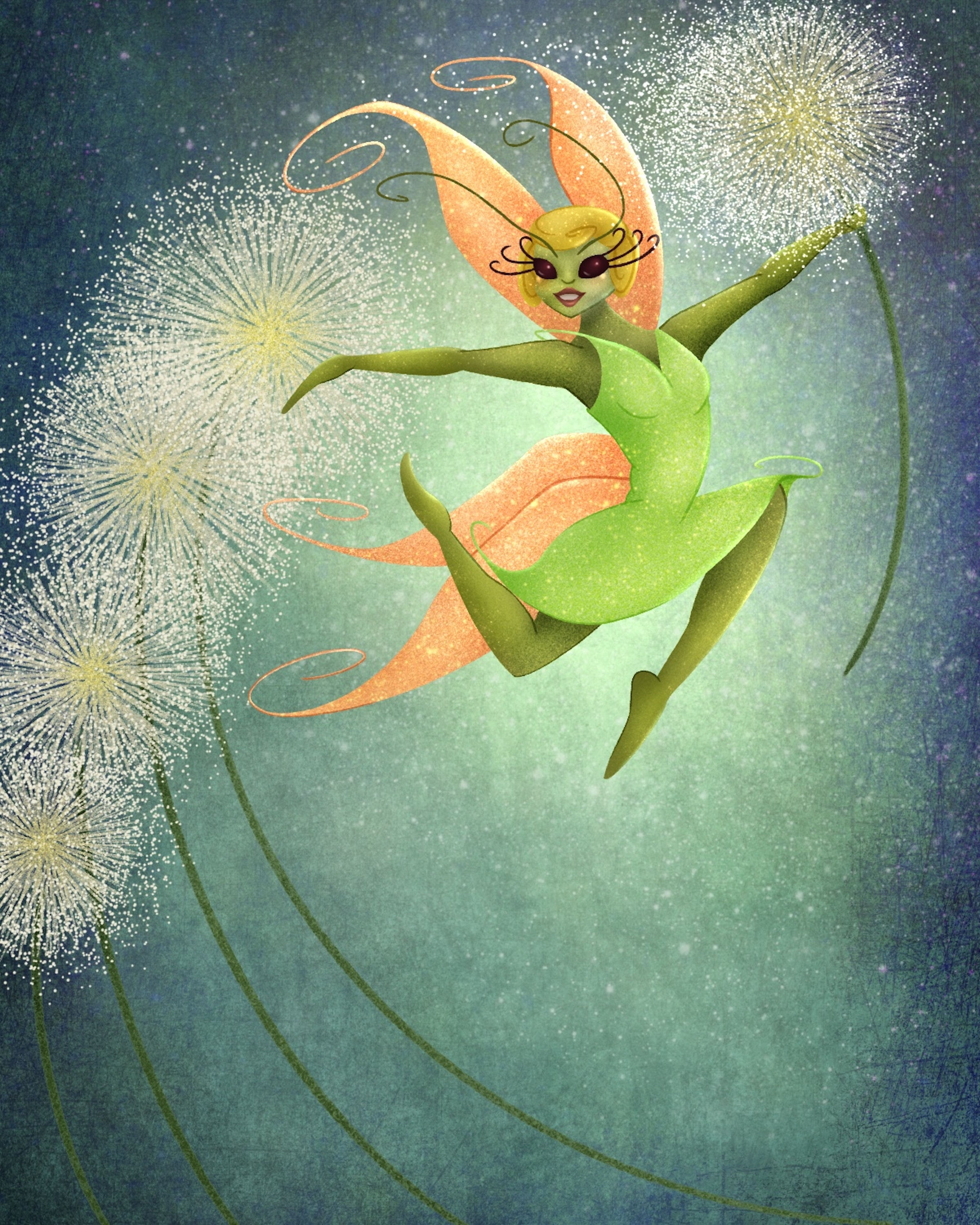 8" X 10" Grashopper Fae