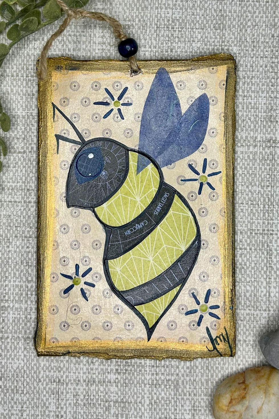 4" X 6" Mixed Media Bee