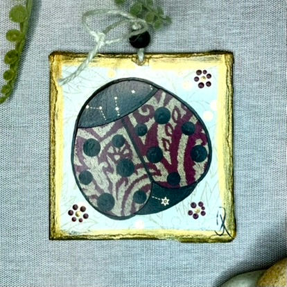 4" X 4" Mixed Media Ladybug