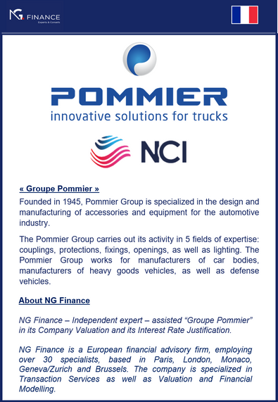NG Finance assisted Pommier Group 