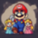 super mario looking confused with the princess in the background dark background.jpg