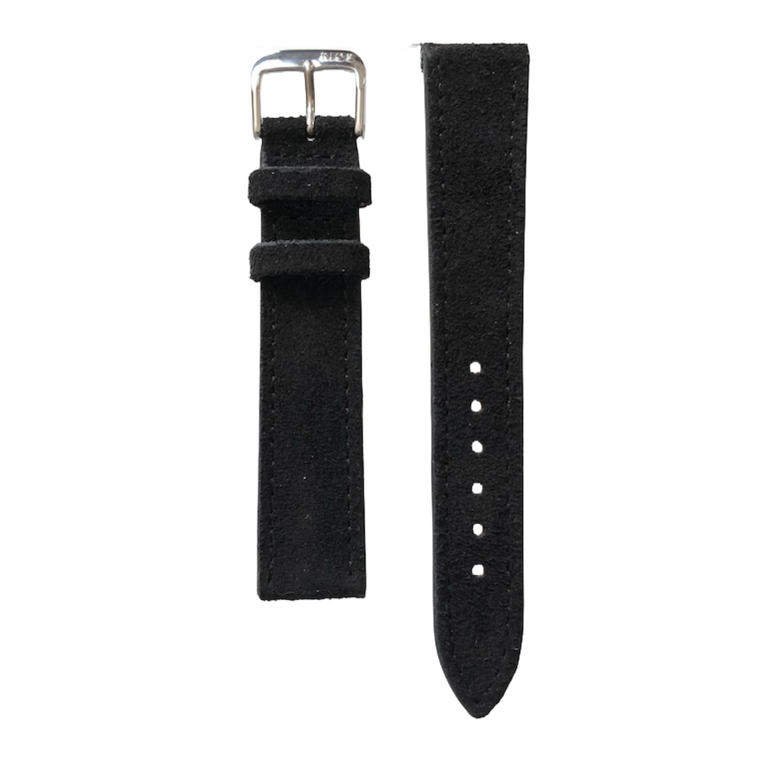 RIOS Genuine Suede Grain Leather Watch Band | BLACK [R152]