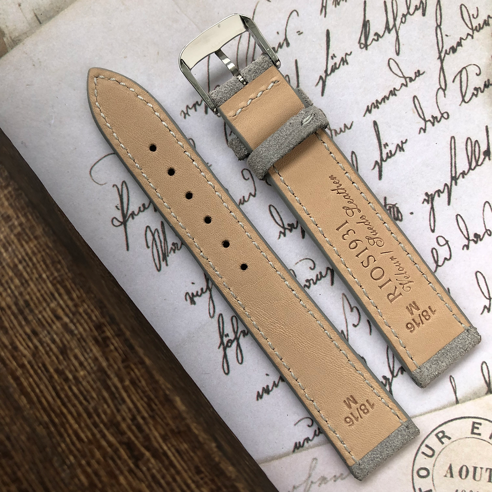 Thumbnail: RIOS Genuine Suede Grain Leather Watch Band | GREY [R152]