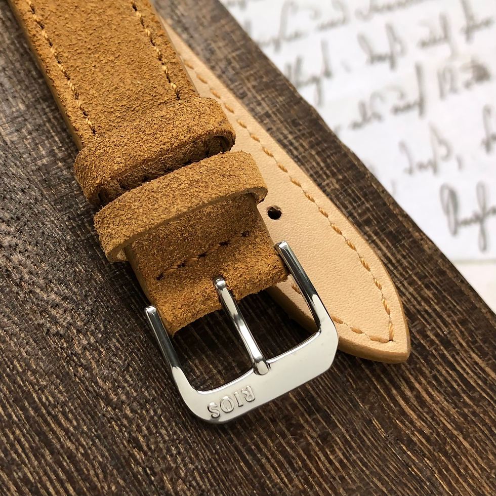 Thumbnail: RIOS Genuine Suede Grain Leather Watch Band | TAN [R152]