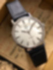 Thumbnail: Flat Stitched Grain Leather Watch Strap | GREY [412]