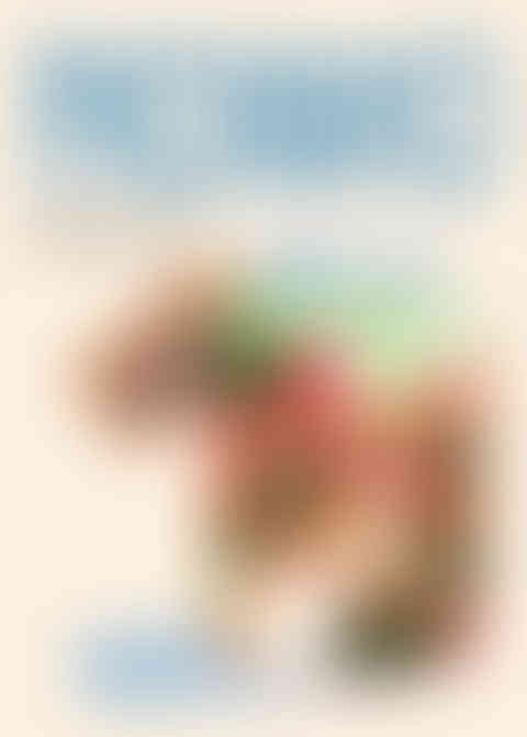 Geïllustreerde bookcover voor het boek Pachinko van Min Jin Lee door Kim Timmermans waarop een pot met kimchi, waarin een landschap met ondergaande zon in te herkennen is.