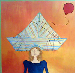 Enrollada con mi globo rojo