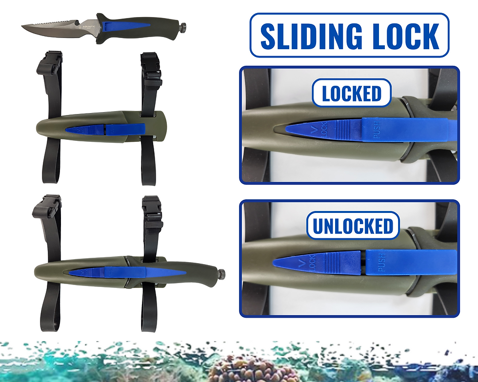 Thumbnail: Wholesale - 9" Dive Knife (230mm) Stainless Steel with Sheath - Case Pack 3