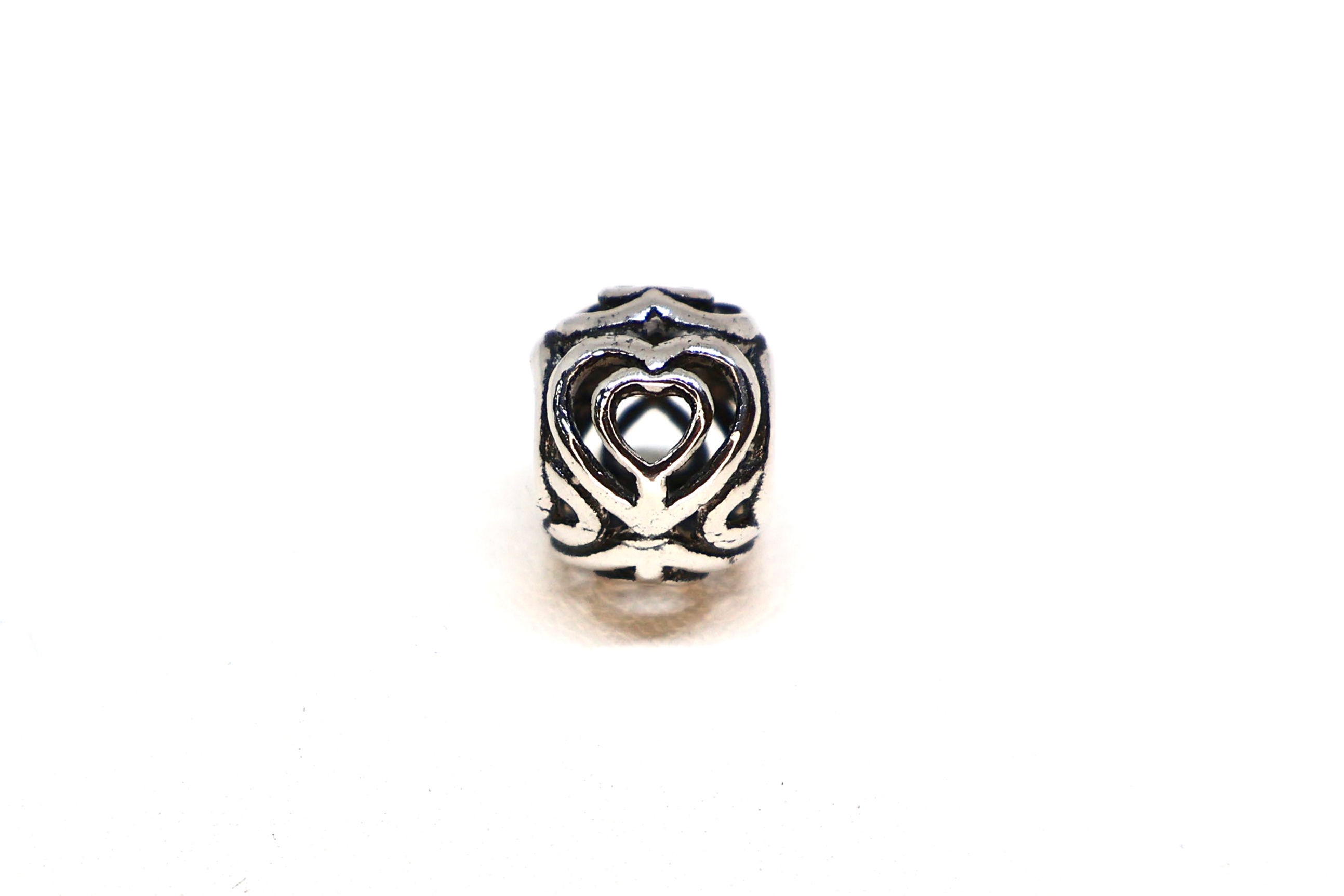 Charm Corações Rendados Prata 925