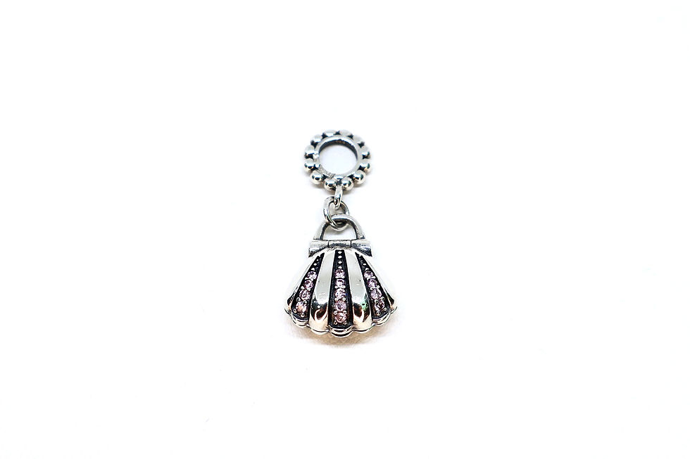 Miniatura: Charm Concha com Pérola Prata 925 & Zirconias 