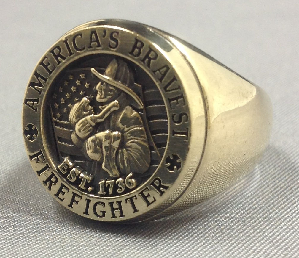 America's Bravest Yellow-Gold Firefighter Ring
