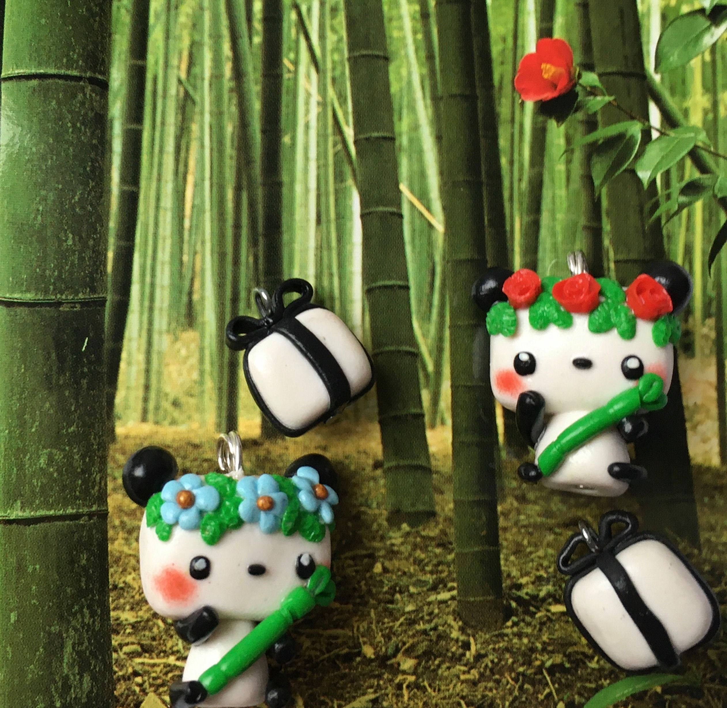 Flower crown pandas