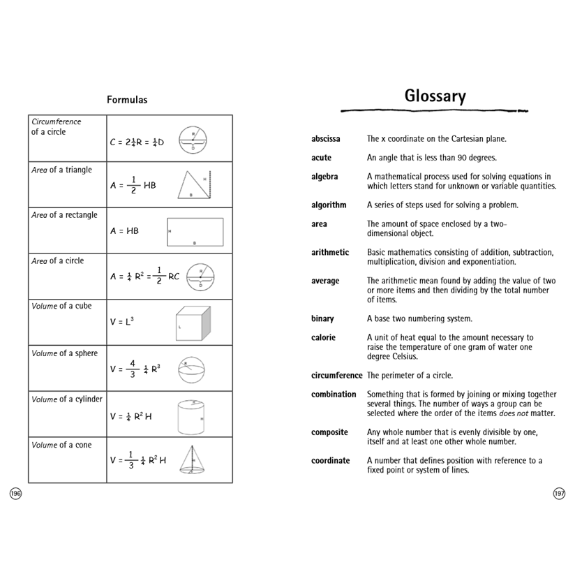 Thumbnail: This family math book covers algebra, analysis, area, arithmetic, conversion, estimation, geometry, and more