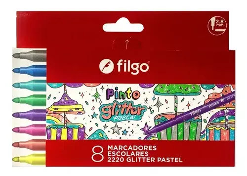 Miniatura: Marcador Filgo Glitter X 8 Uni.