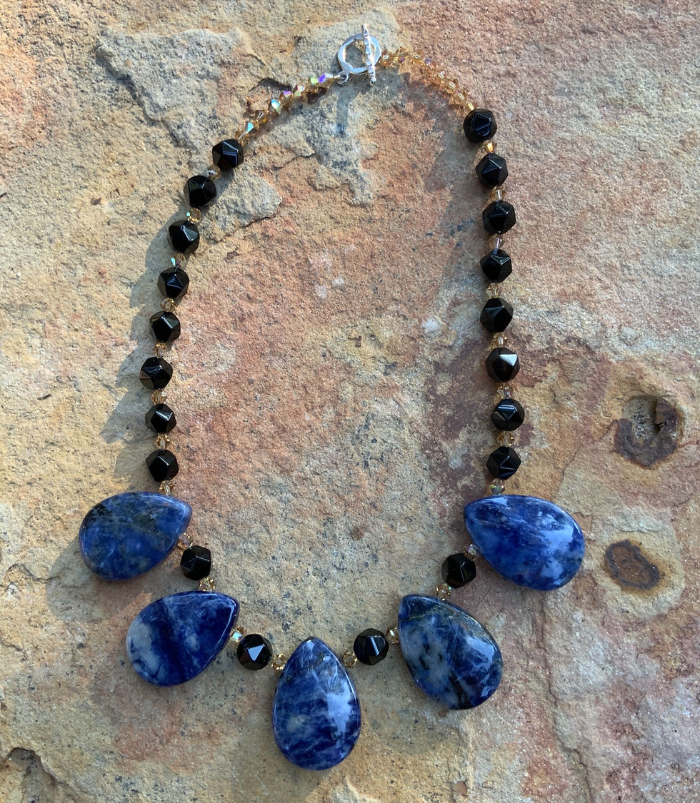 Thumbnail: Chunky Blue Sodalite & Black Onyx Necklace