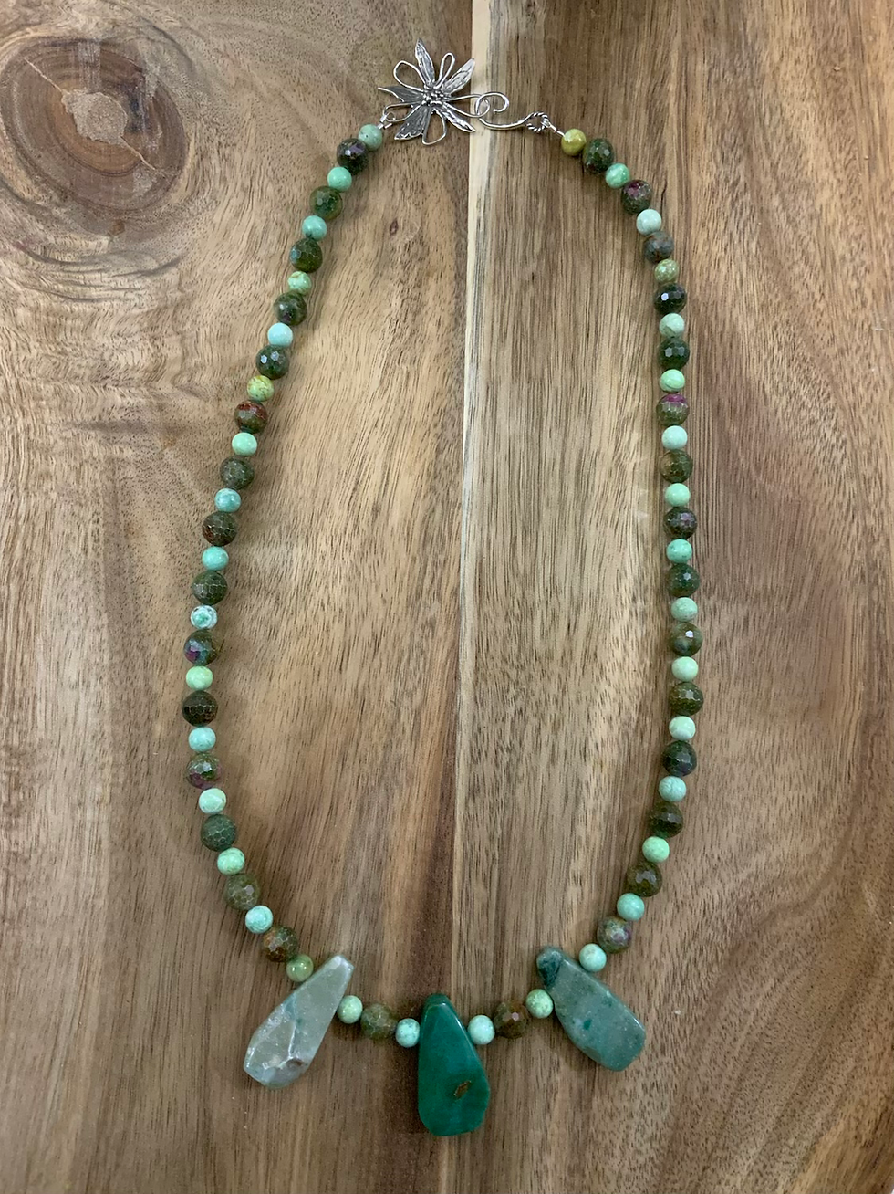 Thumbnail: Green Amazonite Drop Necklace