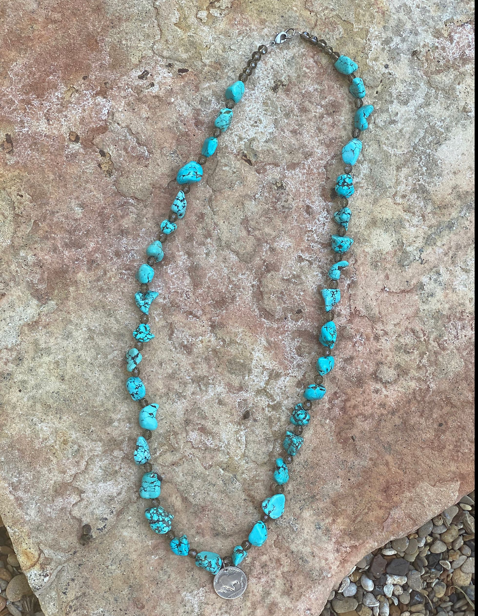Thumbnail: Buffalo Nickle & Turquoise Necklace