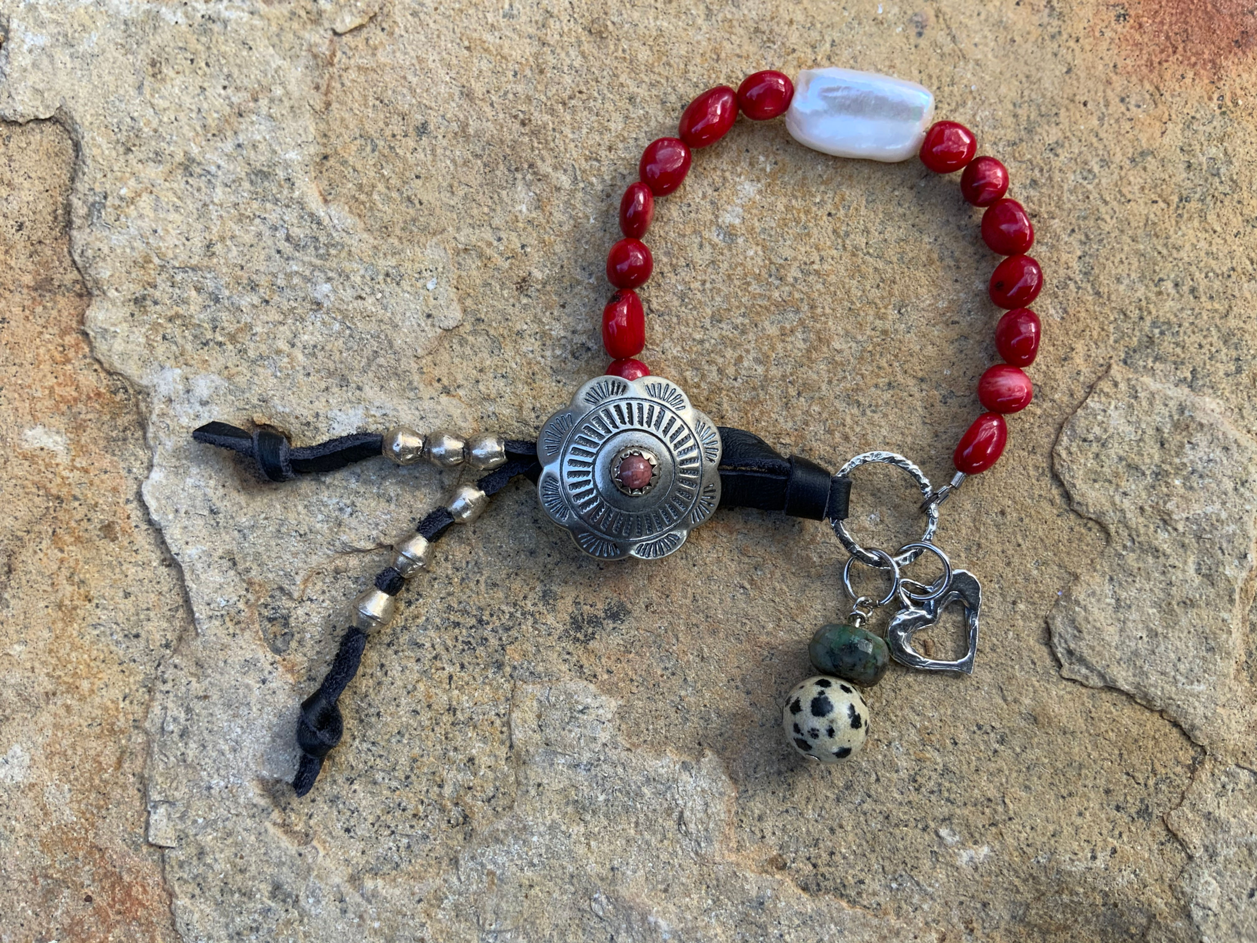 Coral Navajo Bracelet