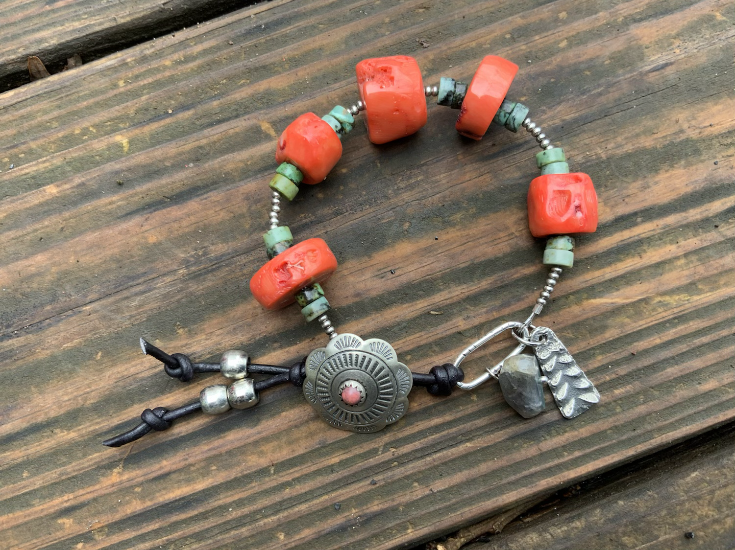 Coral & Turquoise Bracelet