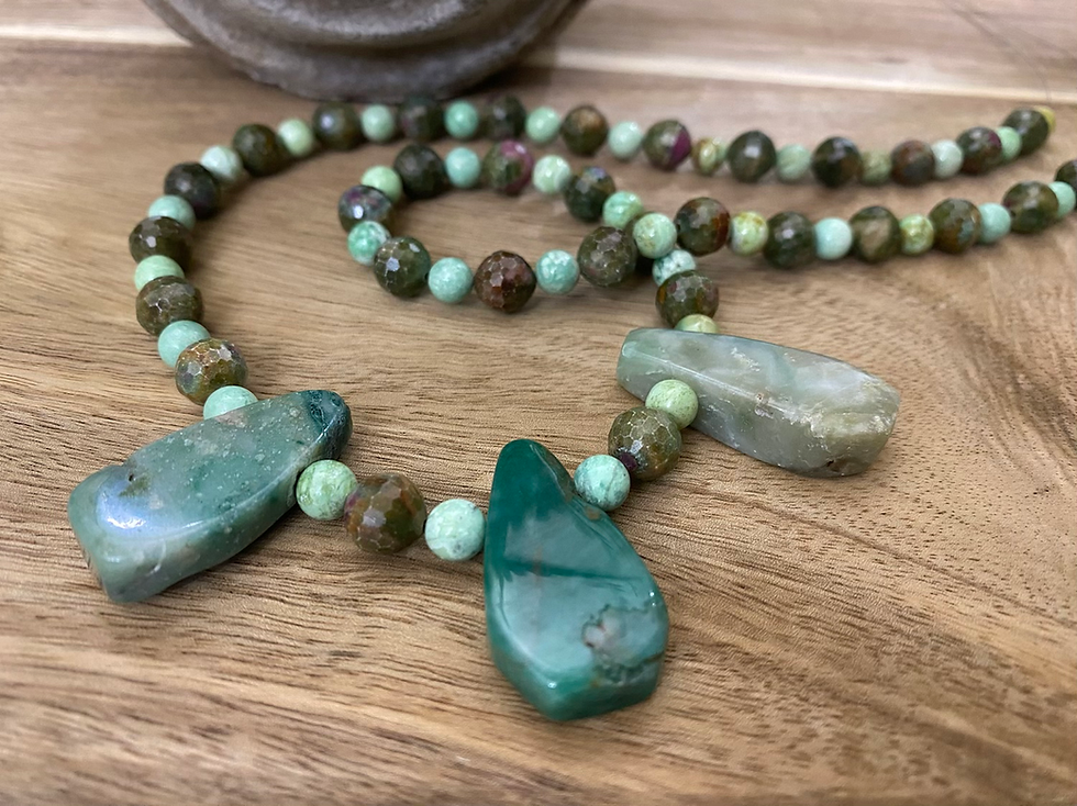 Thumbnail: Green Amazonite Drop Necklace