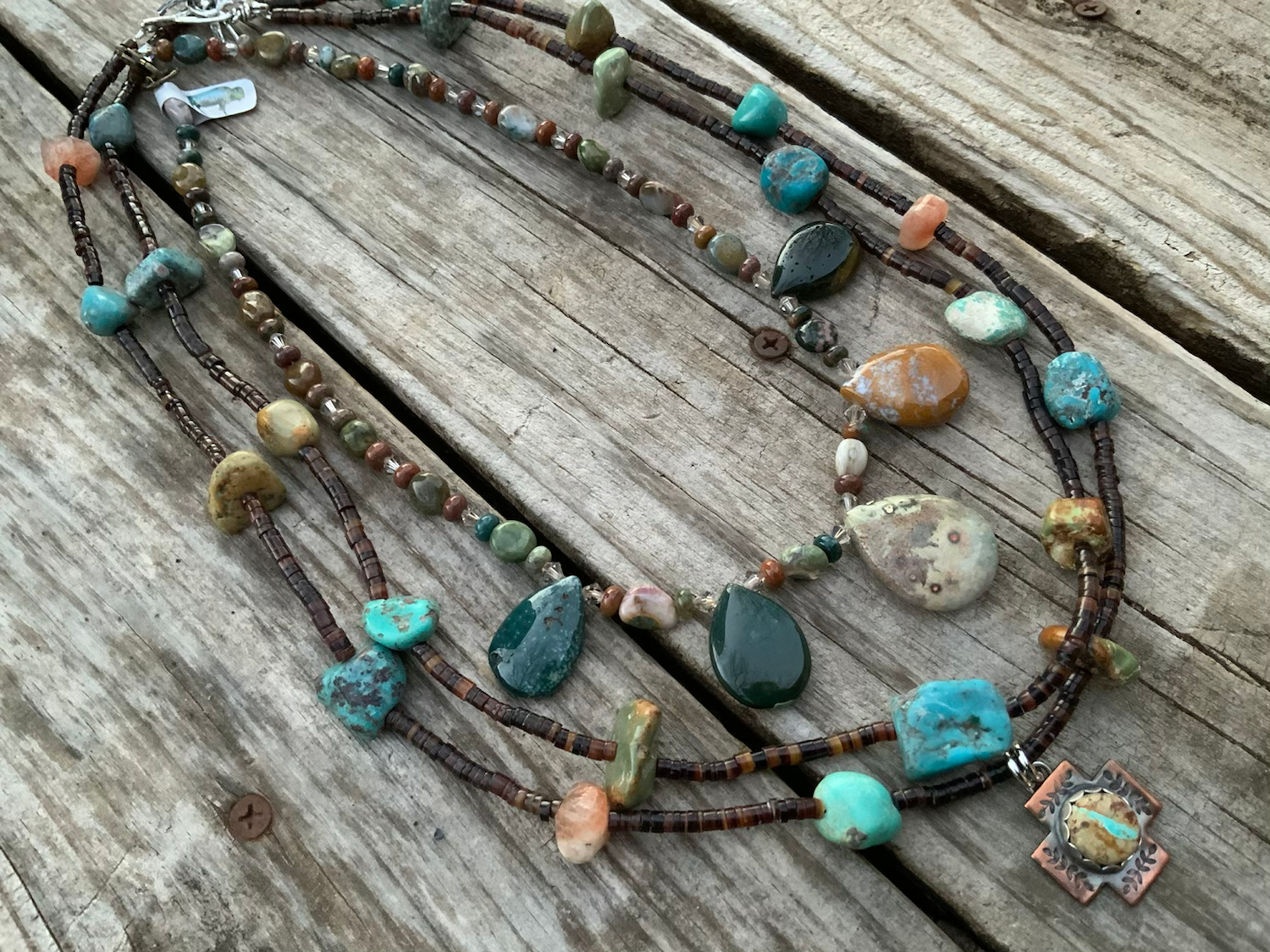Tear Drop Ocean Jasper Necklace