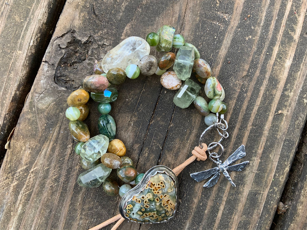 Thumbnail: Earthy Triple Strand Bracelet