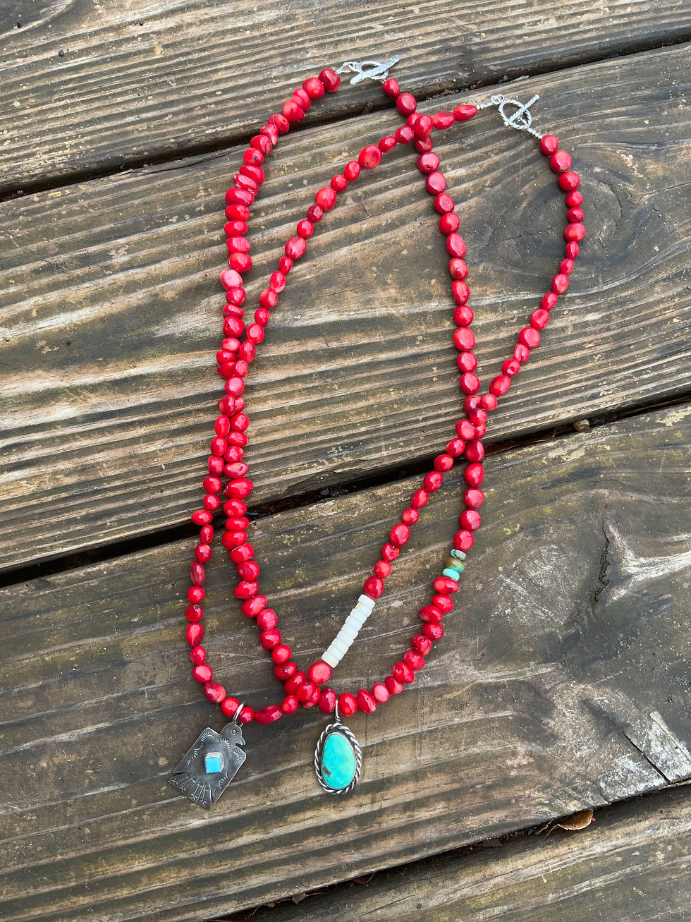 Thumbnail: Coral Thunderbird Necklace