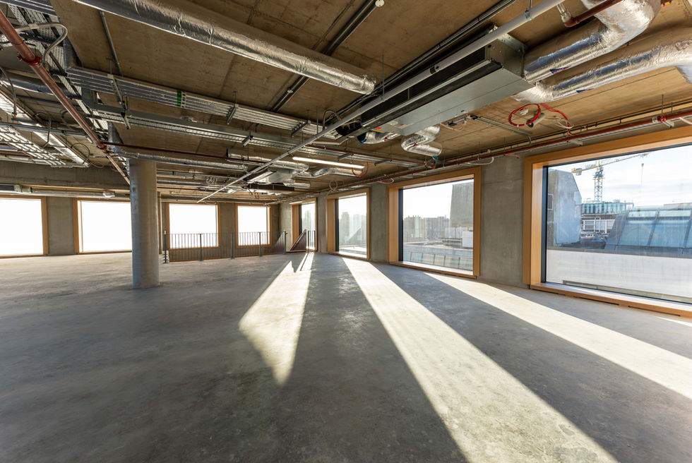 Shell and core office floorplate in Dublin commercial development