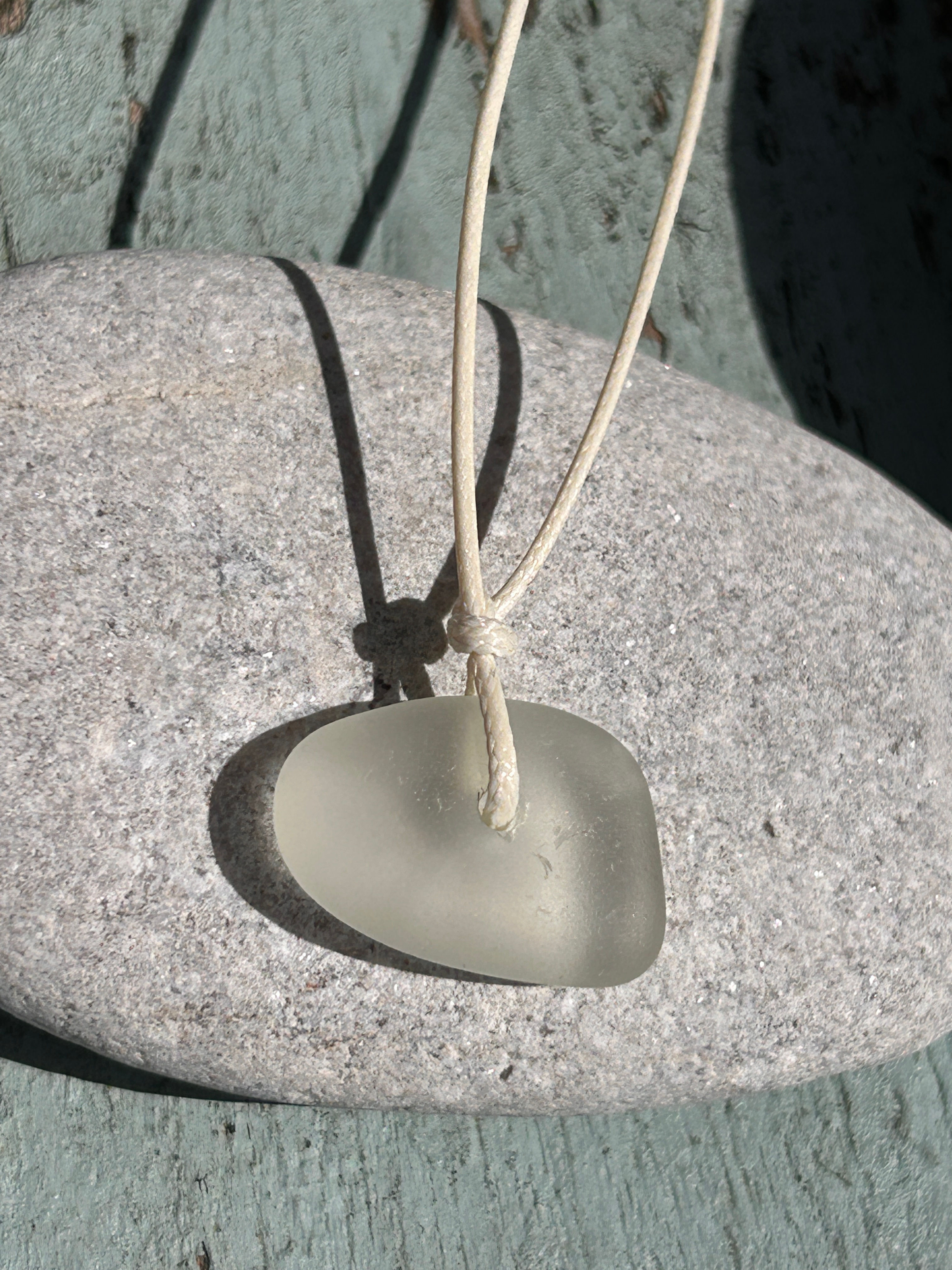 Surfer Seaglass on cord necklace